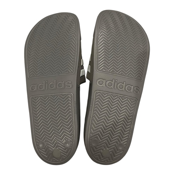 NWT, Men's Adidas Adilette Shower Slides Grey/White, Sz 11 - Picture 11 of 11
